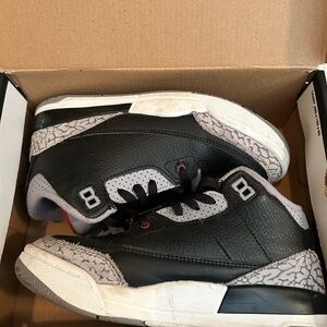 Kids Black and Gray Jordan 3’s